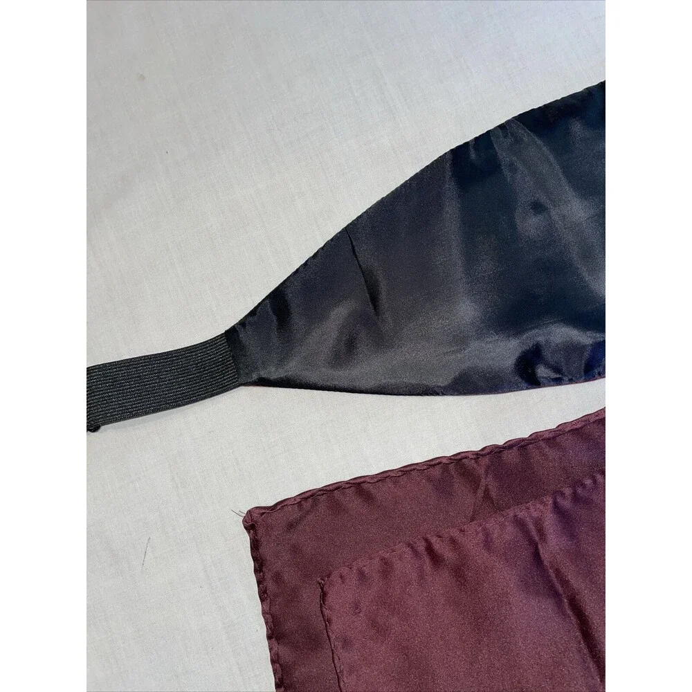 Brand Q Cummerbund Tie Handkerchief Men’s Model CB10-TT Raspberry For Tuxedo